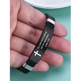 Adjustable Silicone Bracelet, Fashionable Letter Design Bracelet for Men & Women, Trendy All-match & Exquisite Jewelry for Birthday Gift