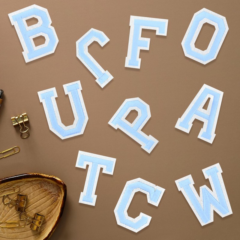 52 Pcs Iron on Letters Patches, Alphabet A-Z Patches Felt