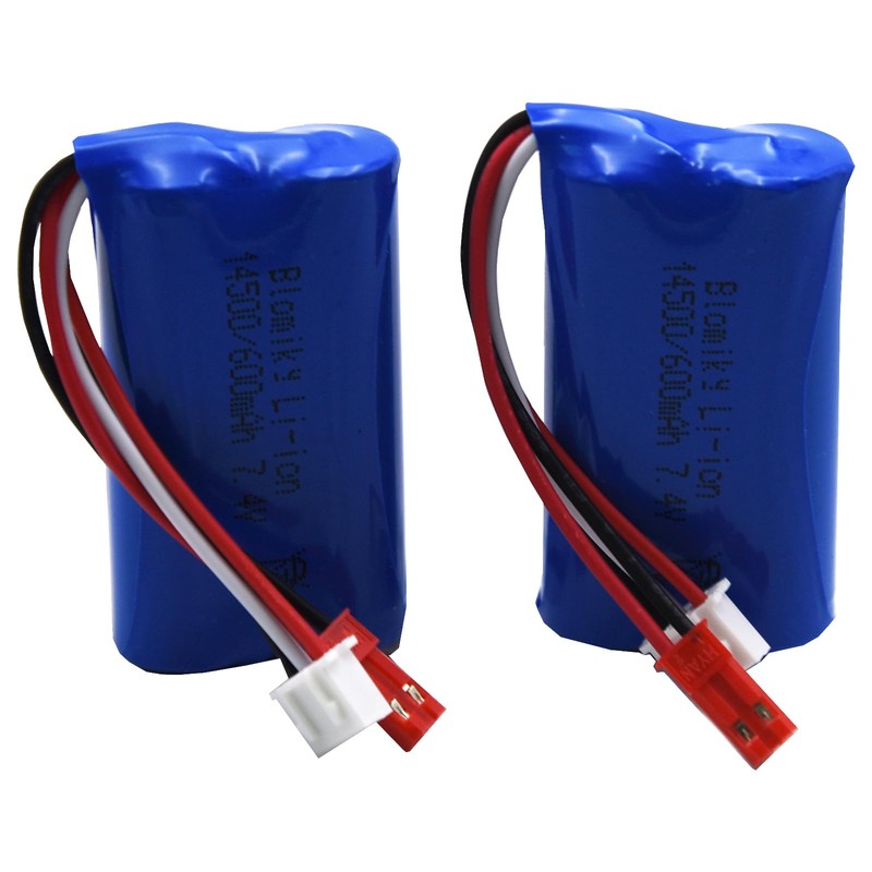 Blomiky 7.4V 2S 600mAh Li-ion Rechargeable Battery with JST Plug