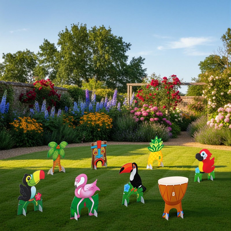 Seenelling Luau Tropical Mini Golf Game 17 Pcs Include 8
