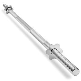 Philosophy Gym 1" Standard Weightlifting Barbell, 5 FT Threaded Straight Bar with Star Collars