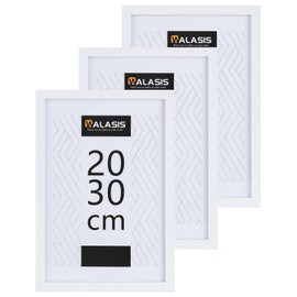 Walasis Picture Frame 20 x 30 White Frame: Set of 3 White Wooden Picture Frame for Photo Pictures Poster