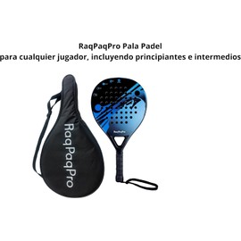 Padel Pala Padel o Raqueta Padel 100% Fibra de Carbono, núcleo de EVA, Ligera y Potente. Incluye Bolsa Resistente para Proteger la Pala.