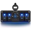 Nilight 4 Gang Rocker Switch Panel QC3.0 Dual USB Charger