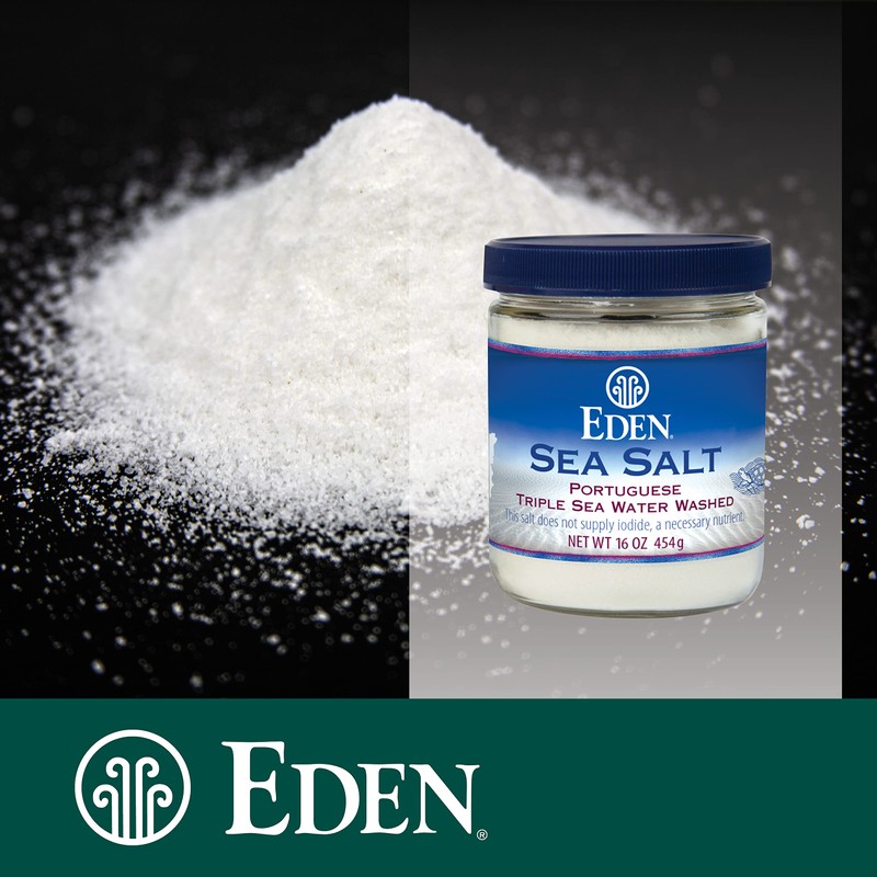 Eden Sea Salt, Hand Harvested Portuguese, Triple Sea Water Washed,