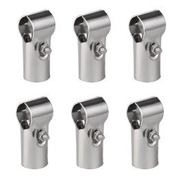 Pack of 6 End Rail T-Clamp Stainless Steel Fence Clamp with Screws and Nuts Galvanised Steel T-Clamp Diameter 32 mm
