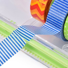 2 Packs Washi Tape Dispenser Cutter,Roll Tape Holder Organizer,Masking Tape Desktop Tape DIY Sticker Roll Tape Cutter,Washi Tape Box Holder Storage