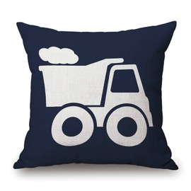 Tractor Pattern Cotton Linen Throw Pillow Case, Clip Art Agriculture Equipment Farm Truck Silhouette Vehicle Shadow Pillow Cushion Cover Home Sofa Decorative 18 X 18 Inch (Cushion Cover)