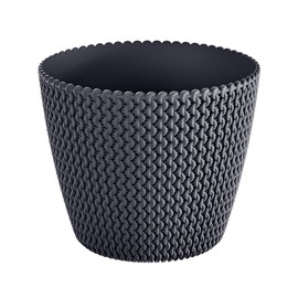 PROSPERPLAST Prosper SPLOFY Round Pot 11.5 L Plastic Anthracite, 29.5 x 24.9 cm Flower and Flower Pots, Multi-Coloured, One Size