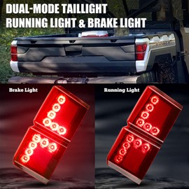 For Polaris Ranger Tail Lights Compatible 2024 Polaris Rangers 1000 XP Crew accessories 2019 2018-2025 tail light assembly Rear Brake Stop Lights Replace #2413766 2413767 (Red Lens Tail Lights)