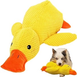 Pureadee Mellow Dog Calming Duck, The Mellow Toy with Quacking Sound for Indoor Dog-Yellow