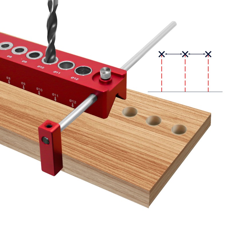 Hole Jig Wood Dowel Punch Locator 10 in 1 45°