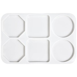 AFINSEA Coaster Molds for Epoxy Resin, Large 6 Cavity Resin Coaster Silicone Molds, 4 Inches Deep Round Square Octagon Mold,DIY Crafts,Home Decoration