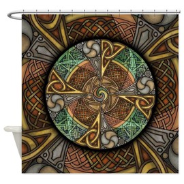 CafePress Celtic Aperture Mandala Decorative Fabric Shower Curtain