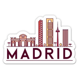 Squiddy Madrid Spain - Vinyl Sticker Decal for Phone, Laptop, Water Bottle (3" Wide)