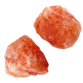 Apengshi Natural Raw Orange Salt Crystal 2PCS Healing Rough Orange Salt Crystal for Meditation Chakra Balance Tumbling Polishing Fountain Garden Decor