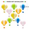 Linternas de papel colgantes de globo de aire caliente, reutilizables,