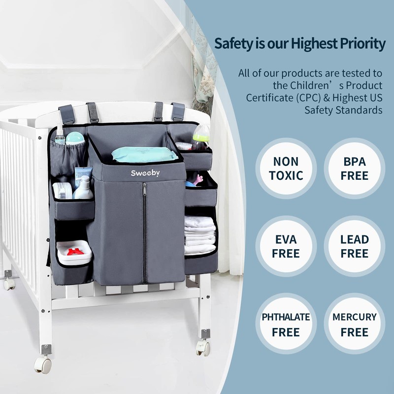 Sweeby Diaper Organizer for Changing Table and Crib - Nursery
