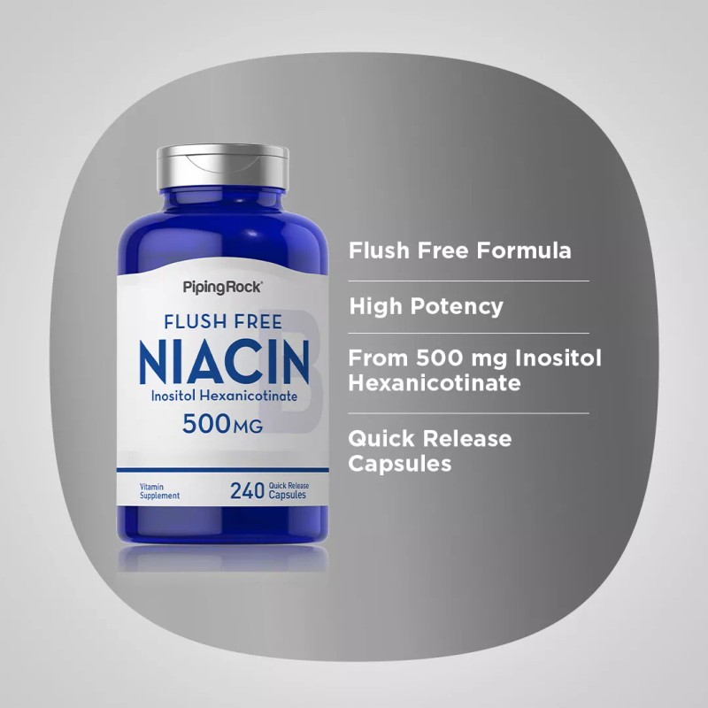 Piping Rock Niacin Flush Free 500mg | 240 Capsules |