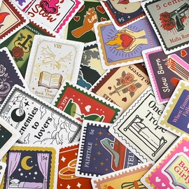 50PCS Romance Book Stickers for Kindle Book Trope Stamp Sticker Colorful Aesthetic Bookish Stickers Skull Kindle Sticker Book Lover Accessories Waterproof Vinyl Stickers