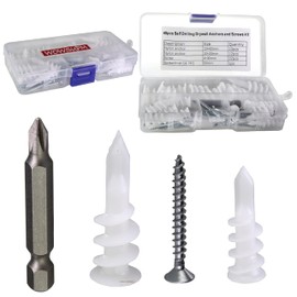 WOWSUPM 45 pcs Self Drilling Drywall Anchors and Screws kit for Drywall 75LB