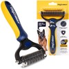 DogCrates+ Undercoat Rake Deshedding Brush for Dogs and Cats, 2-Sided