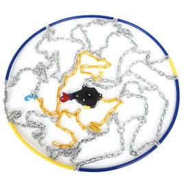 ECCPP Set of 2 Snow Tire Chains,for Tire Width 215 225 235(16"17"18") Cars Pickups SUVs Universal Emergency Tire Traction Chain Adjustable Portable Anti-Skid Thickening Snow Chain HKN110