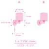 Dalber Children's Wall Lamp, Children's Lampshade, Pink