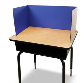 Flipside Products 12”x 48” Blue Study Carrel, Privacy Boards, Student Privacy and Focus Booth for The Classroom, Desk Divider Cubby for Tests, Made in USA - 24 Pack