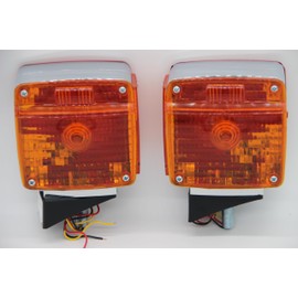Blinkers Compatible with Ford F600 Dump Truck Turn Signal Lights Blinkers LH/RH 1969 1970 1971 1972 1973 1974 1975 1976 1977 1978 1979 Halogen Red Amber