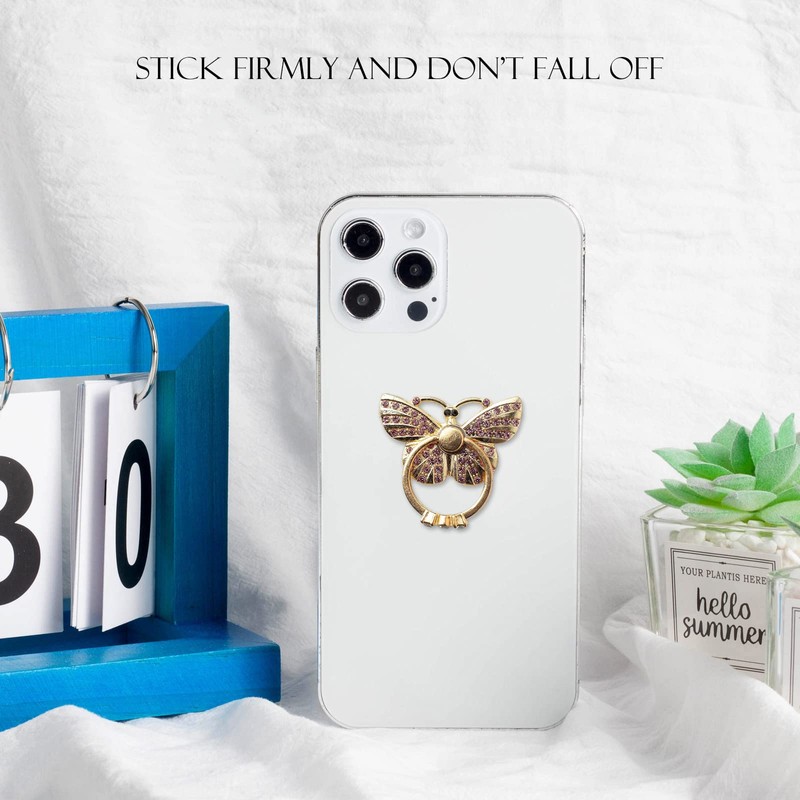 [2 Packs] Butterfly Glitter Bling Bling Phone Ring Holder, Sparkle