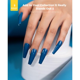 BURANO Gel Nail Polish, Gel Gel Polish 15ml Gel Colors Gel Neon Gel Soak Off UV Led Nail Lamp Gel Polish 1 Bottle 0.5 Oz Nail Art DIY Home Hot Color Nails (Sapphire Blue 306)