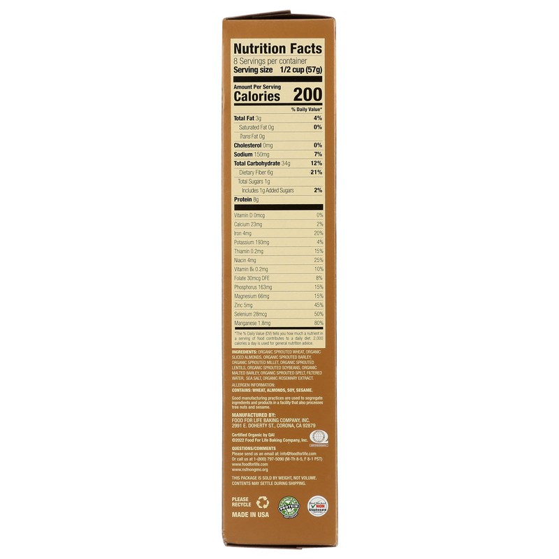 FOOD FOR LIFE Organic Almond Cereal, 16 OZ