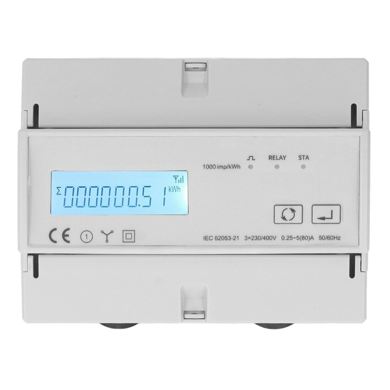 3 Phase Electricity Meter Bidirectional LCD Backlit 85‑270V Input Energy