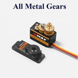 EMAX ES08MA II Micro Servo, 12g Metal Geared Analog Servo for RC Models, Robot Arm, STEM & Raspberry Pi Projects (4 Pack)
