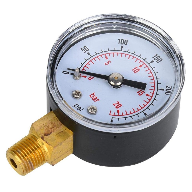 Mechanical Pressure Gauge, 1/8 Inch BSPT Pressure Gauge for Air,