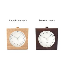 KATOMOKU Alarm Clock 5 Brown km-78BR Wooden 11.2 x 11.8 x 4.6 cm