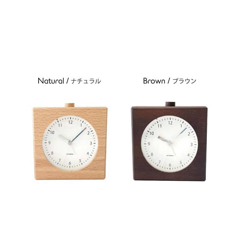 KATOMOKU Alarm Clock 5 Brown km-78BR Wooden 11.2 x 11.8