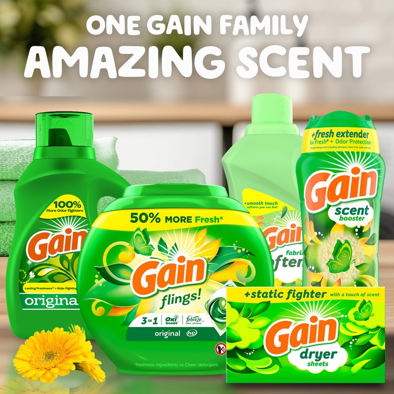 Gain In-Wash Laundry Scent Booster, Original Scent, 12.2 OZ, Fresh
