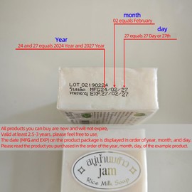 Maruomiki 10pcs Thai Rice Soap 65g Original Thai Handmade Soap Rice Milk Soap Whitening Soap Goat Milk Soap Handmade Soap(10pcs)