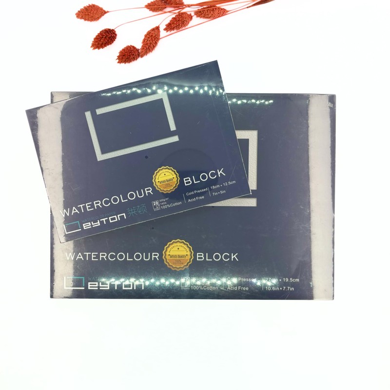 Leyton 16K Large Watercolour Pad 100% Cotton, 300gsm, Fine Grit,