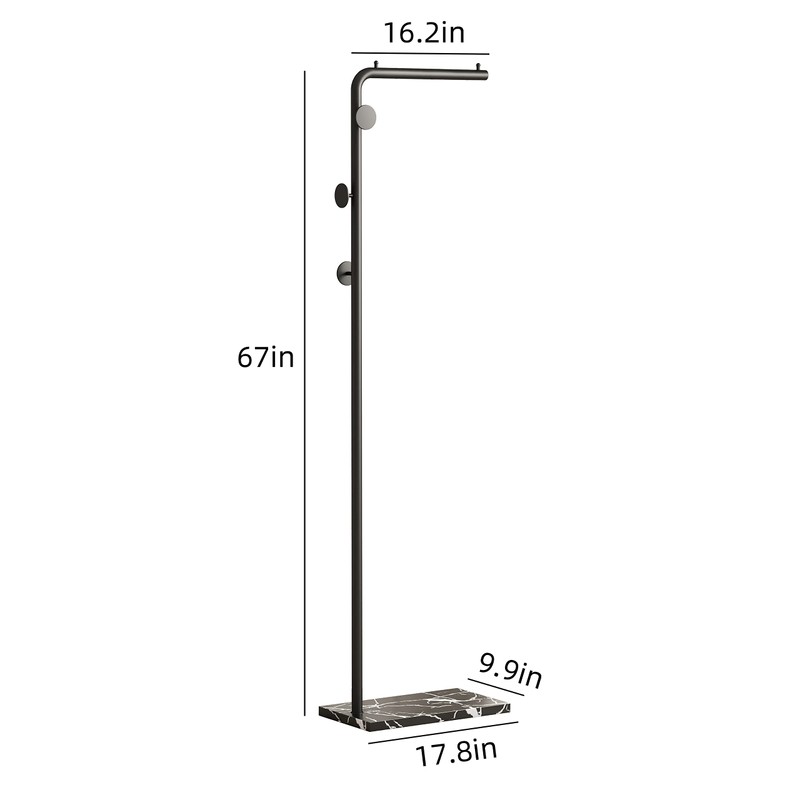 Metal Coat Rack Bracket Finish Stable Marble Base with High-end