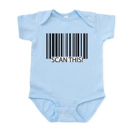 CafePress Scan This Infant Bodysuit Cute Infant Bodysuit Baby Romper Sky Blue