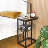 Yoobure C Shaped End Table with Charging Station for Living