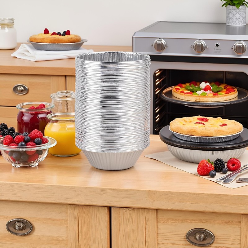 Wyjuan 50 Pcs Small Pie Tins, Round Tart Pie Foil