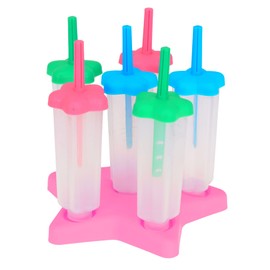 Set of Ice Lolly Moulds, Ice Lolly Mould, Ice Pop Maker, Popsicle Mould, Ice Lolly Mould with Sticks and Holder, BPA-Free, Food Grade, Reusable (Star Ice Mould)