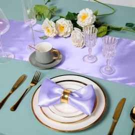 Homiest 12 Pack Satin Table Runners Lavender Table Decor, Bright Wedding Table Runner 12 x 108 Inches Long Table Decorations, Silky Birthday Party Table Runner for Banquet Graduation Reception