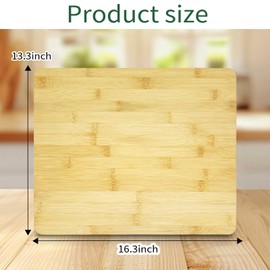 GWBSXM 16.3" x 13.3" Bamboo Cutting Board, Toaster Oven Accessories With Heat-Resistant Non-Skid Silicone Feet for Ninja Foodi DT201 DT251 Smart Oven Countertop Convection Oven,100% Organic Bamboo
