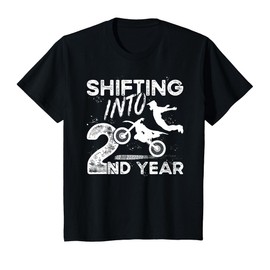 Kids 2nd Birthday Party Dirt Bike Boy 2 Year Old Dirt Biker T-Shirt