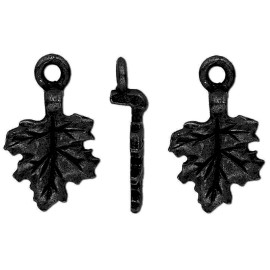 Platinum Bail, 4 Gunmetal Plated Pewter 17x11mm Earring Style Glue-on Leaf Base Bails *